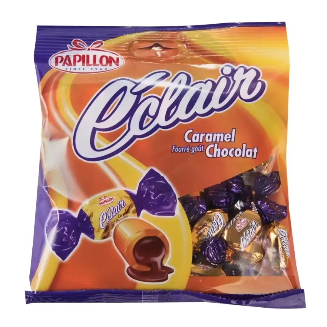 Bonbons caramel éclair fourrés chocolat