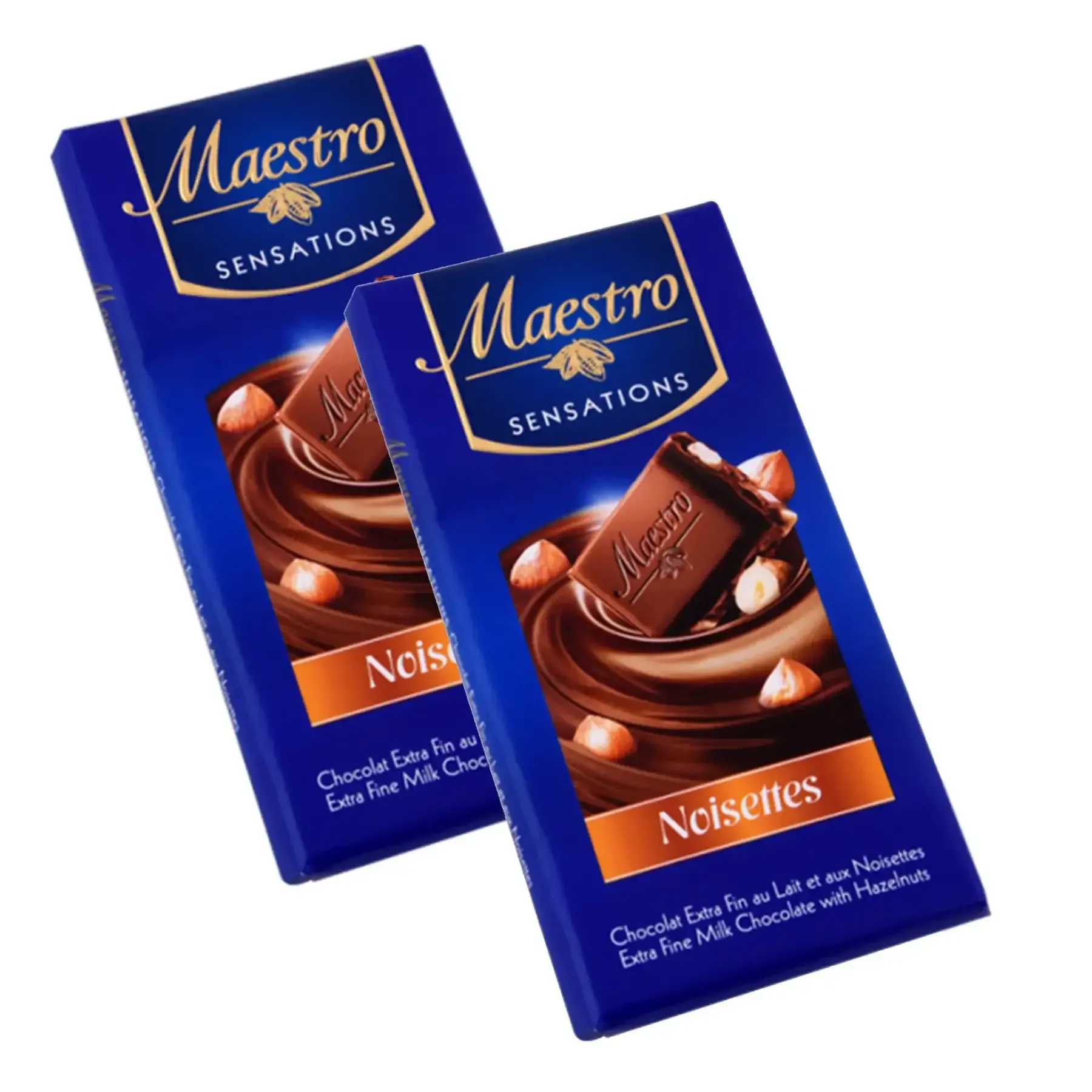 Tablettes de chocolat aux noisettes 90g
