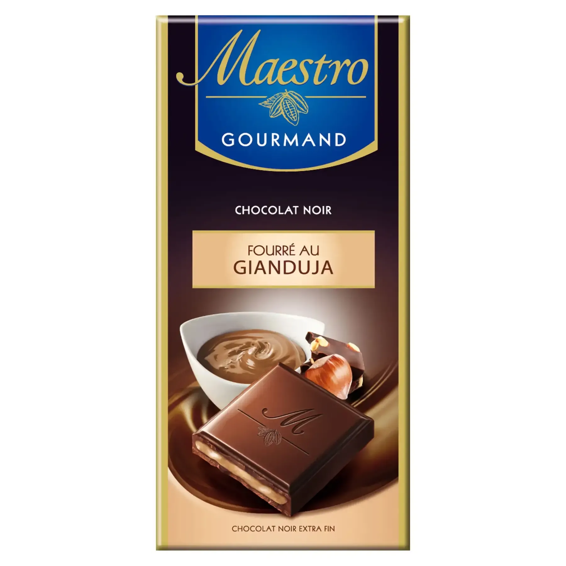 Chocolat noir fourré au gianduja Gourmand 