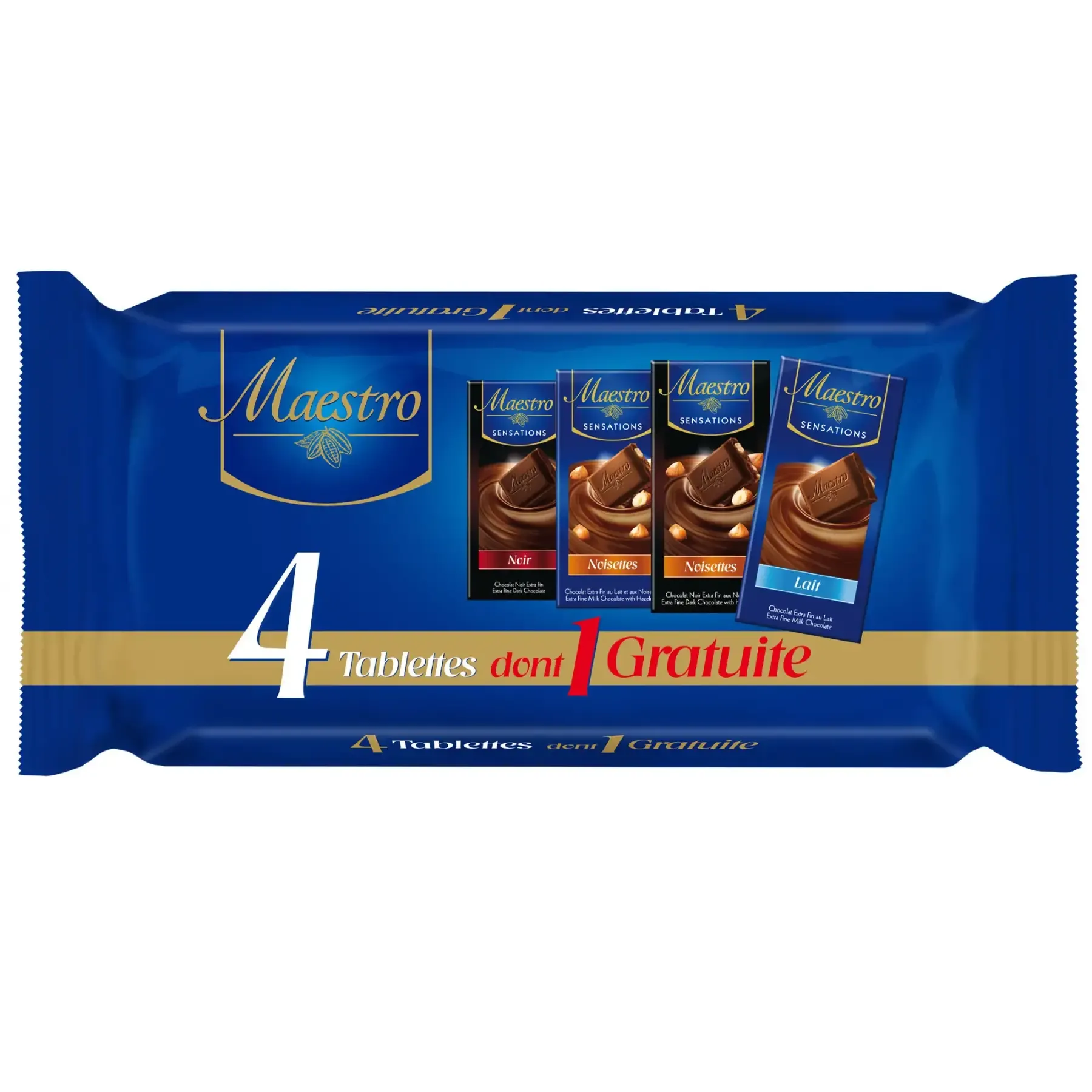 Lot de 4 tablettes chocolat