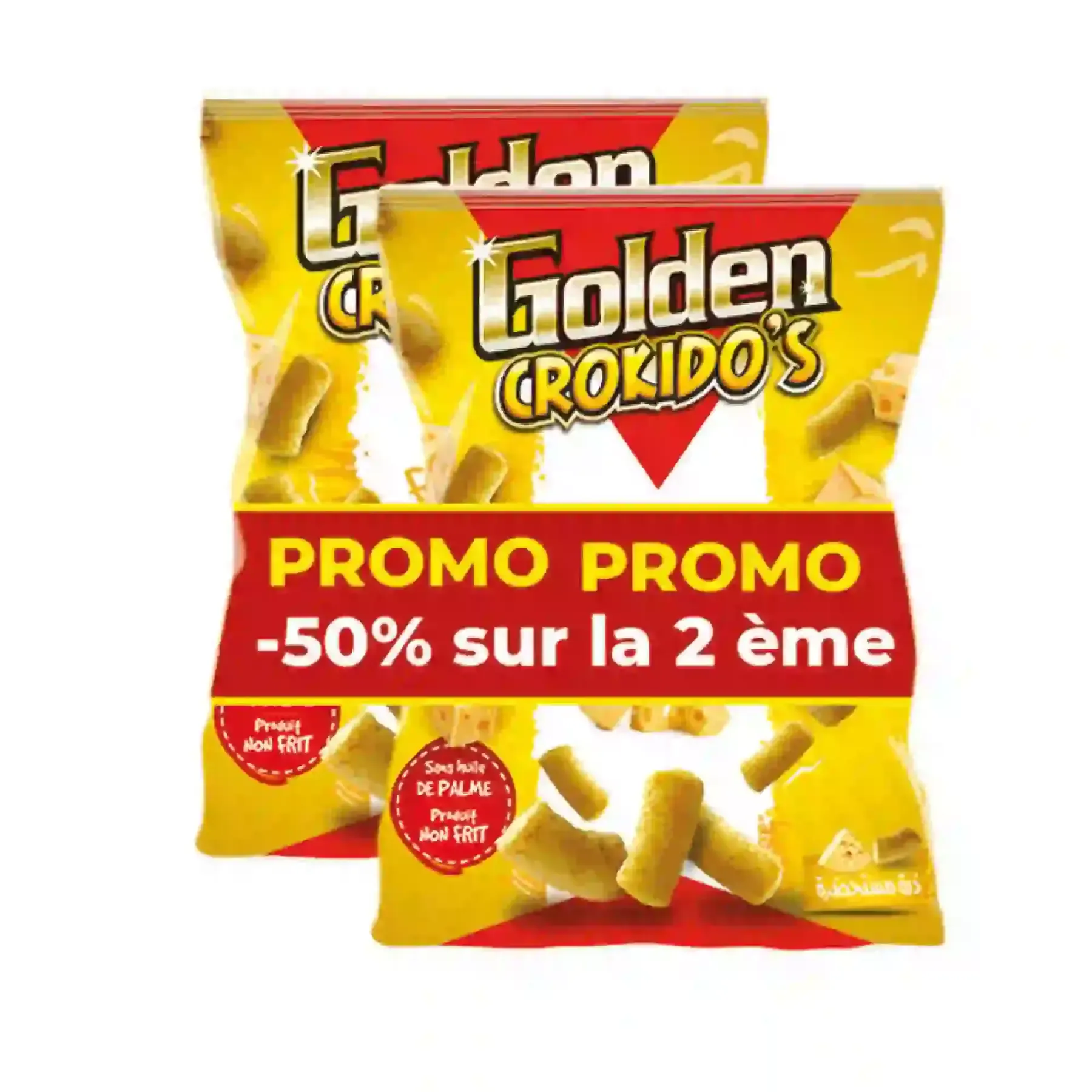 Lot de 2 sachets chips Crokido's au fromage 
