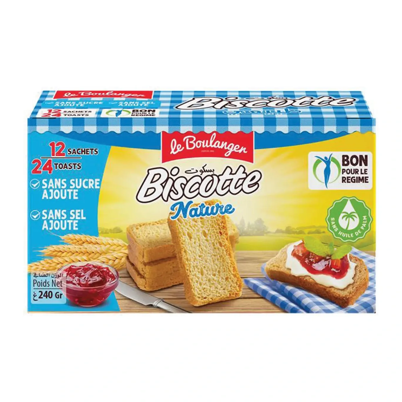 Biscotte nature sans sel sans sucre