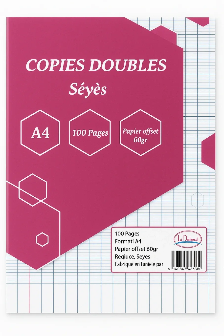 Copies doubles Séyès A4 100 pages