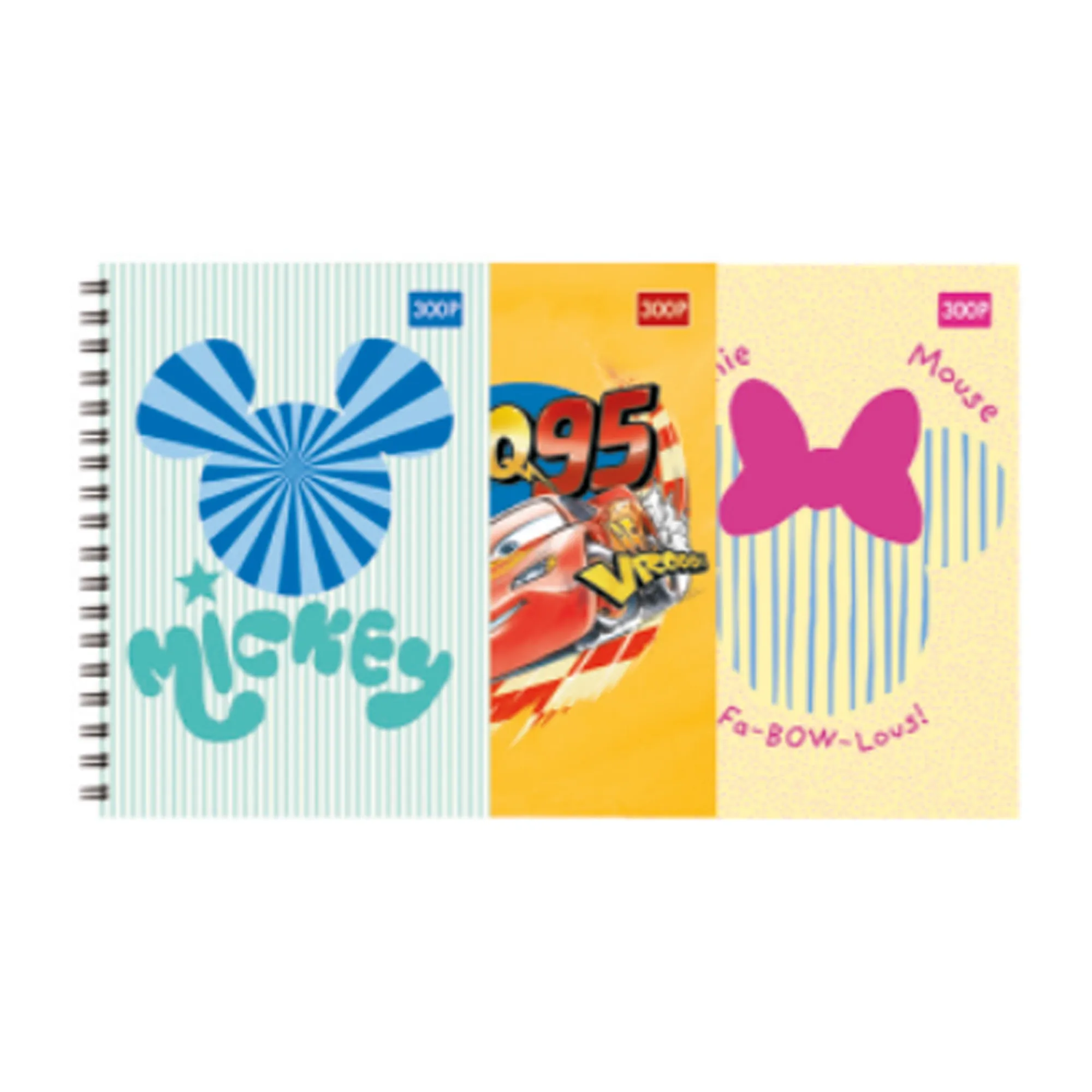 Cahier à spirale plastifié 300 pages grand modèle Disney couverture plastifiée