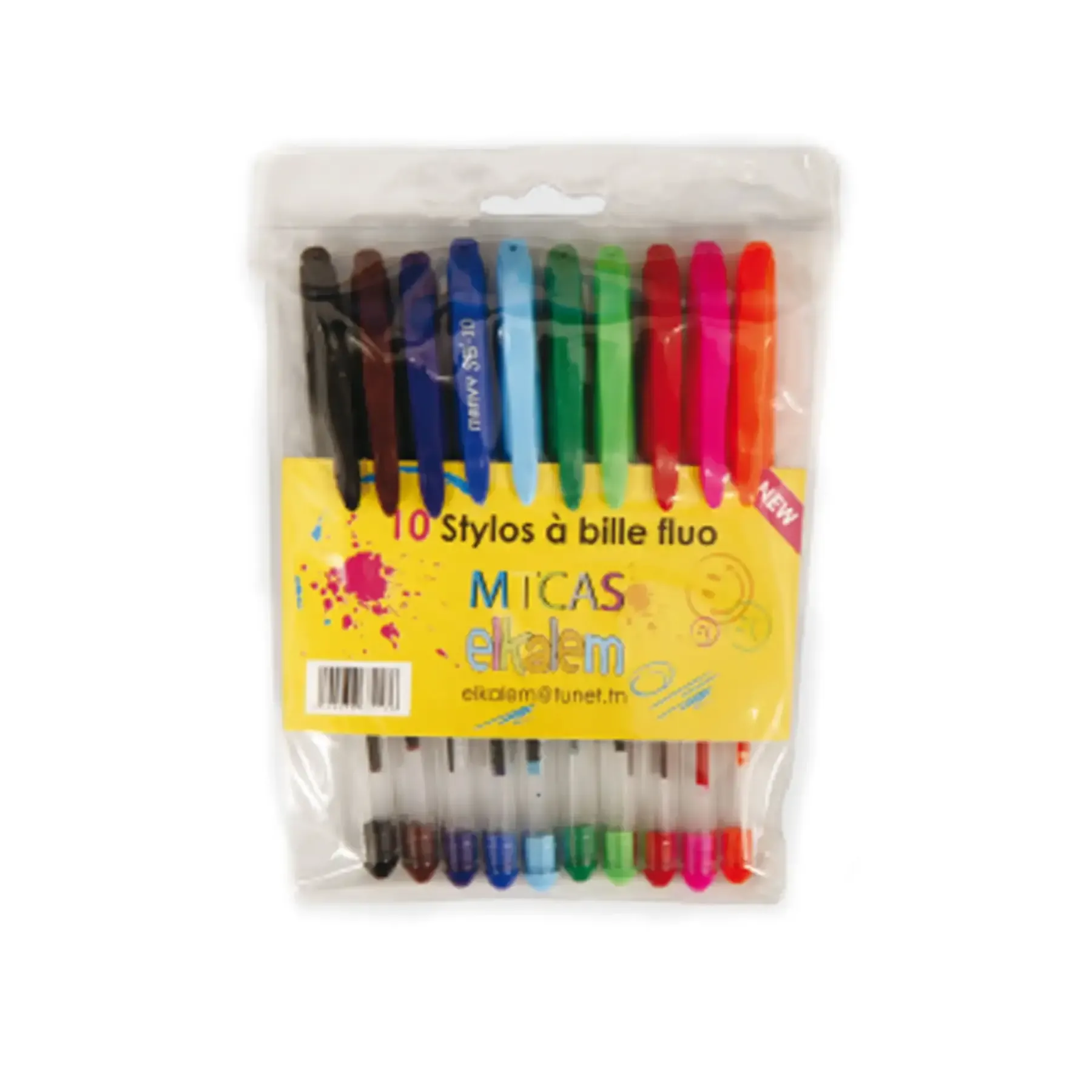 10 Stylo à bille Rainbow Fluo