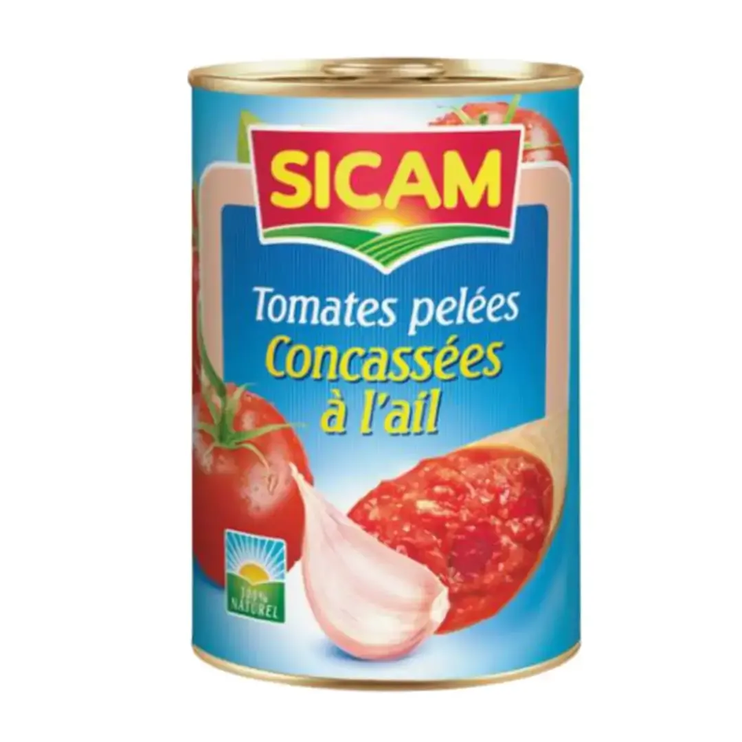 Tomates pelées concassées à l'ail