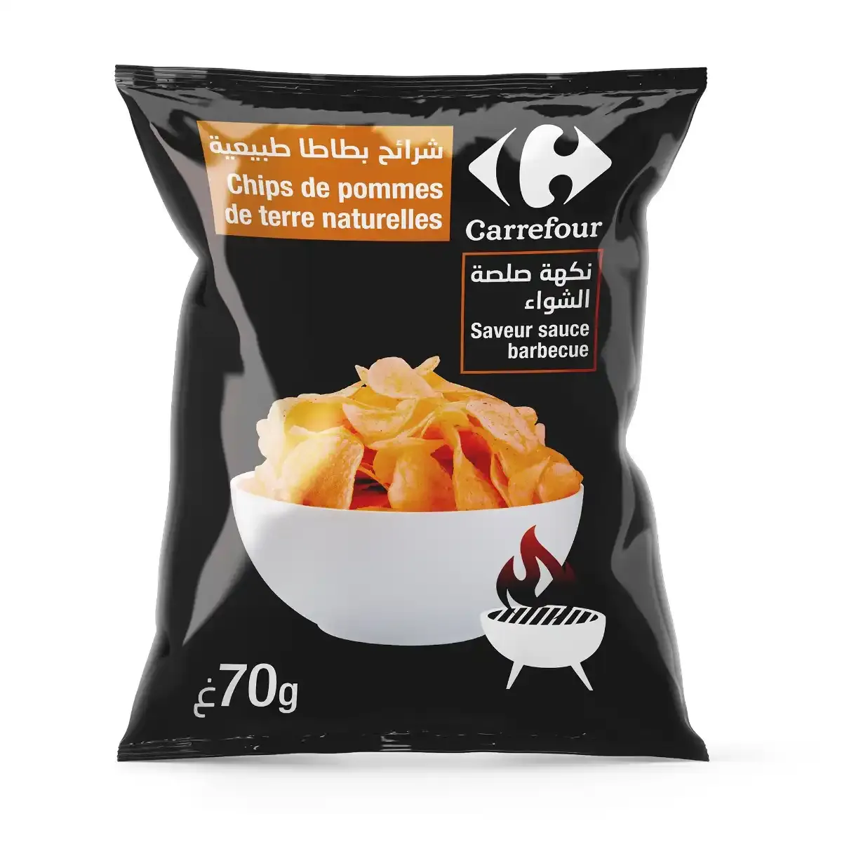 Chips de pommes de terre naturelles saveur sauce barbecue