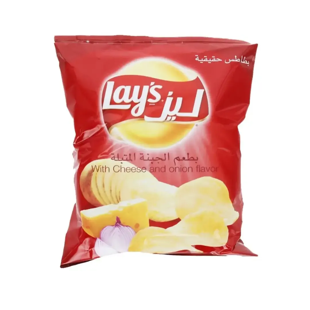 Chips de pomme de terre naturelle au fromage et oignons