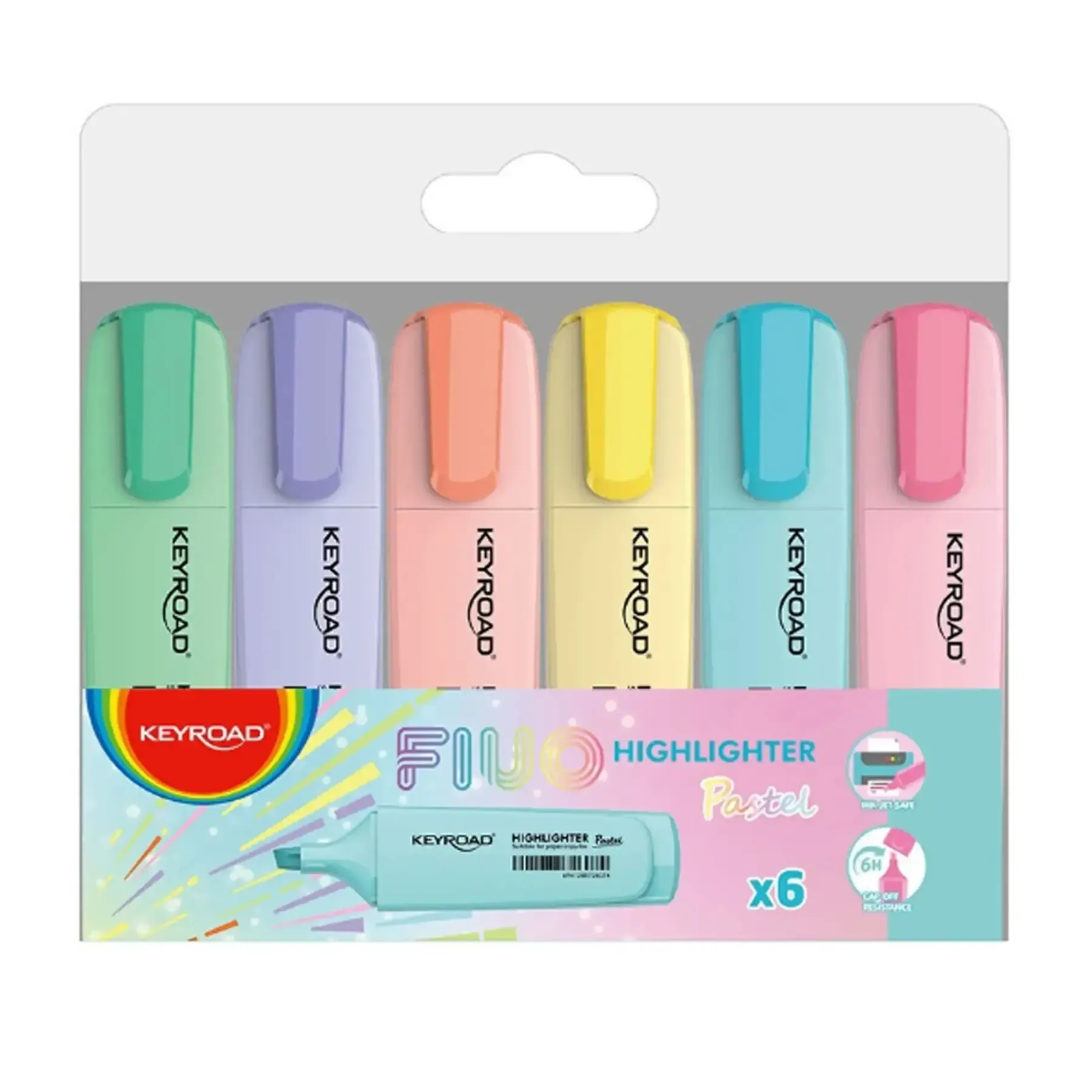 Pochette de 6 marqueurs Fluo