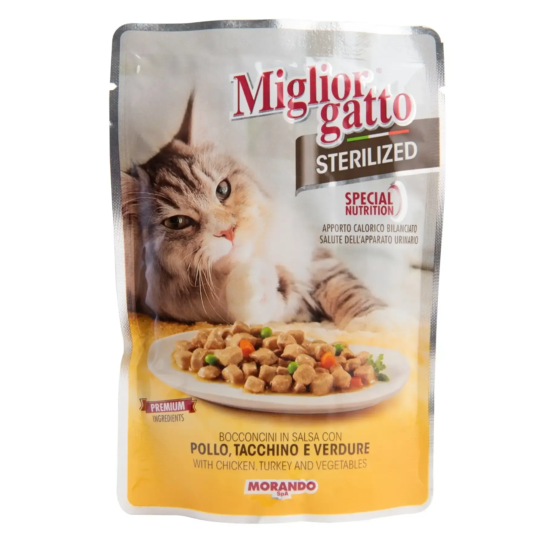 Bouchées poulet dinde et légumes chats stérilisés 