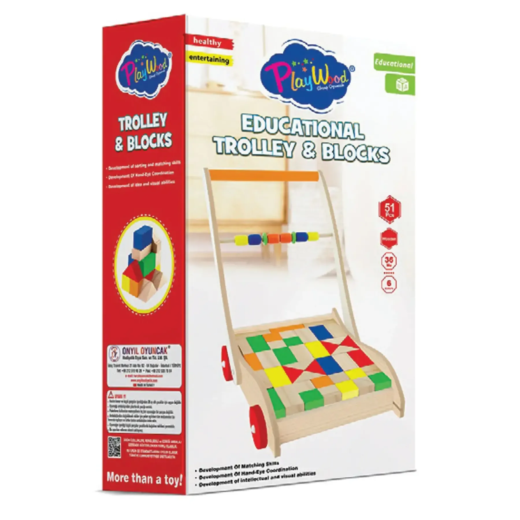 Chariot blocks en bois