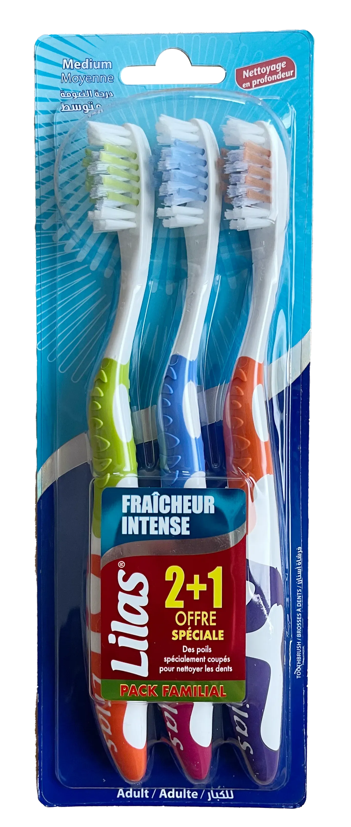 Lot de 3 brosses à dents fraîcheur Intense M