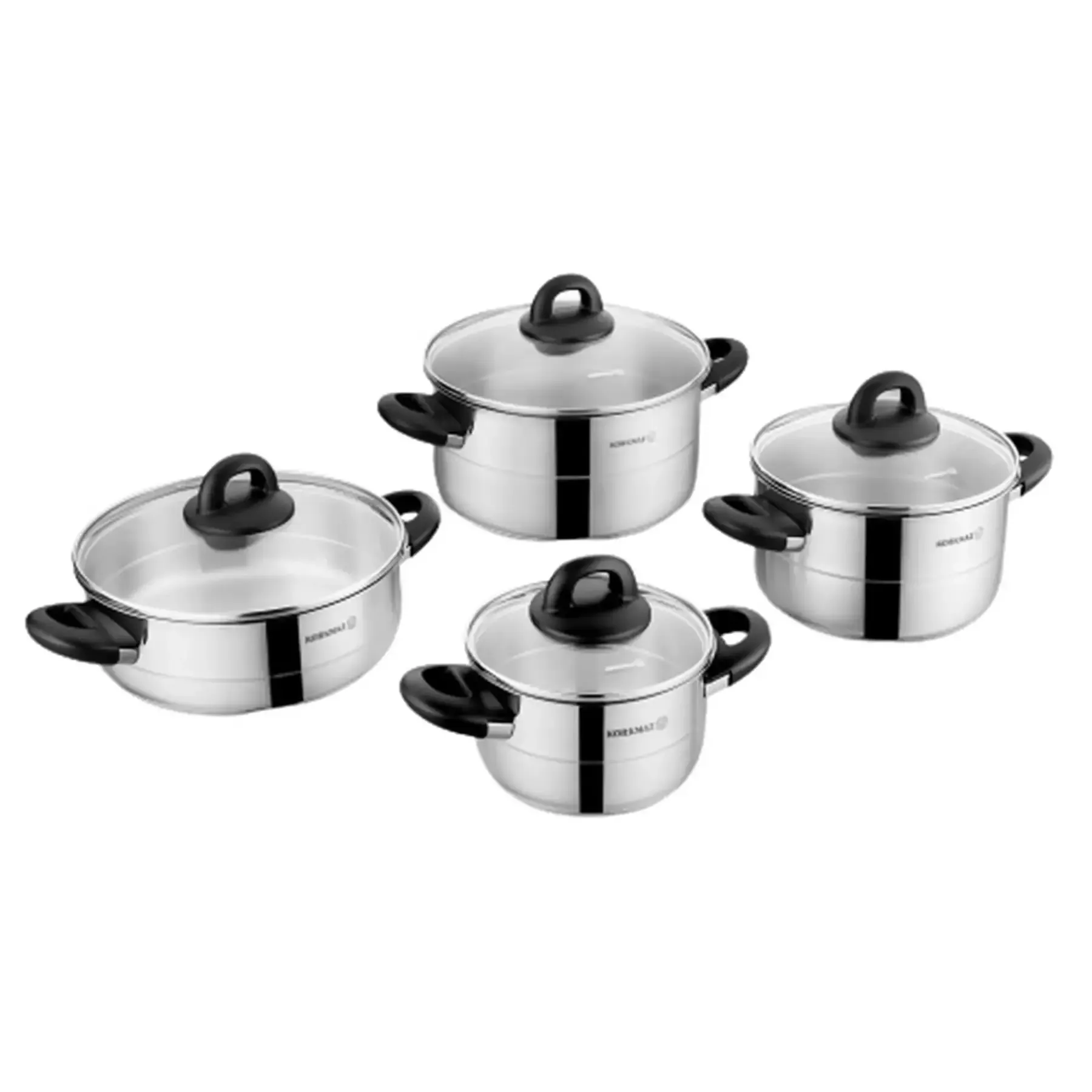 Batterie rouge en inox 8 pièces