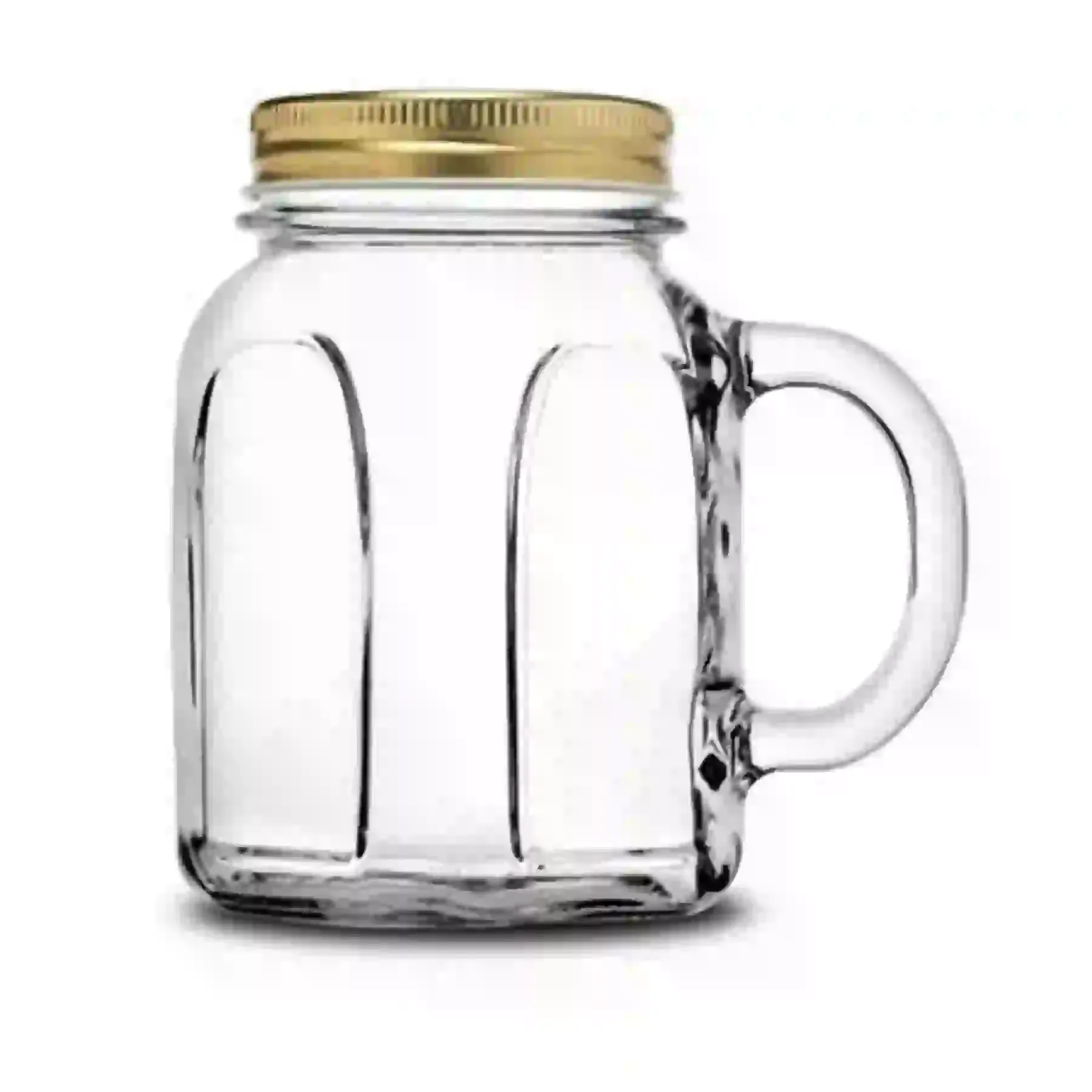 Chope en verre avec couvercle doré