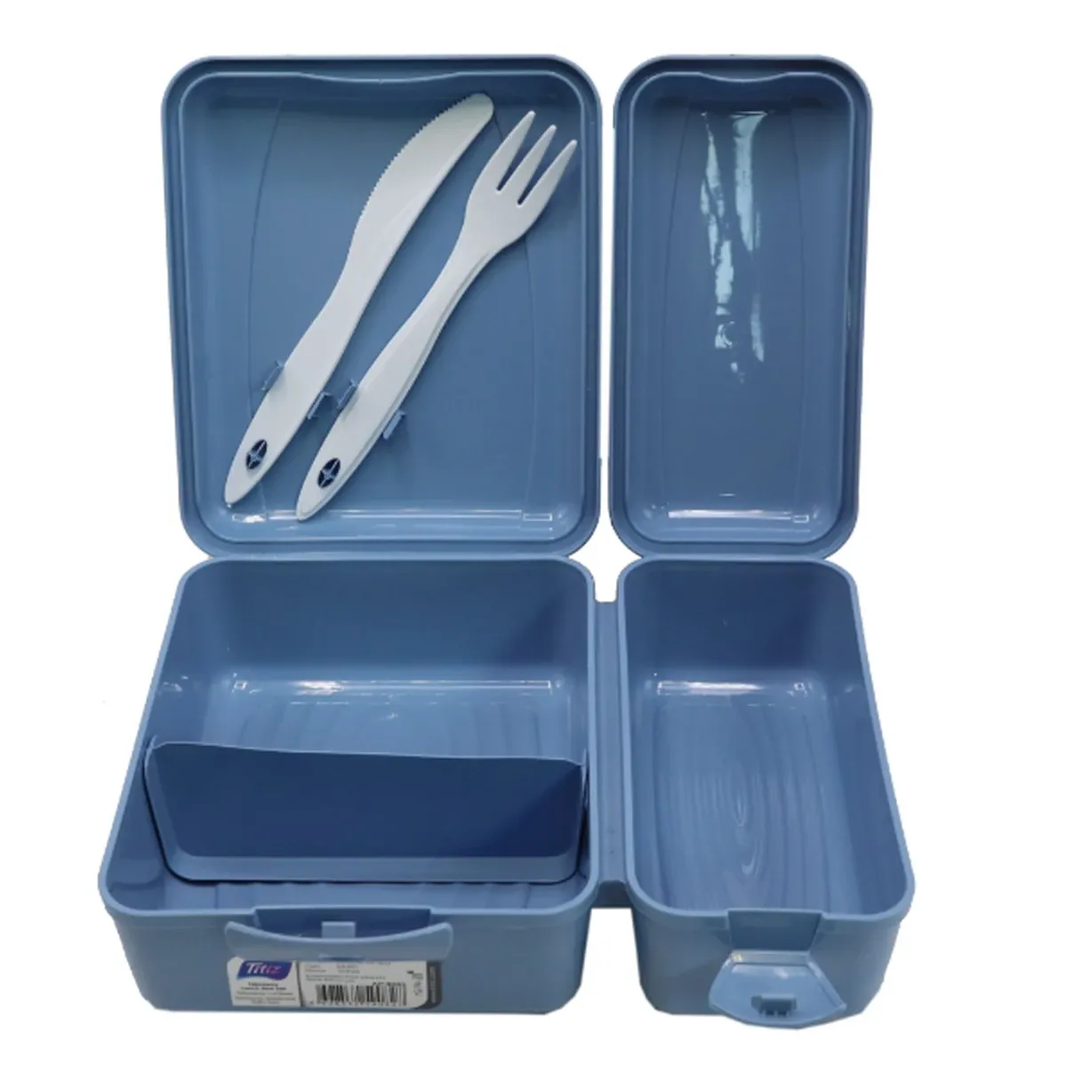 Boîte à déjeuner 2 compartiments + couverts