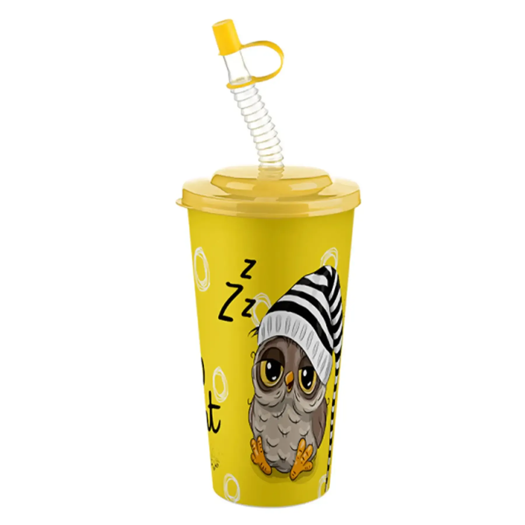 Goblet avec paille en plastique - 400ml