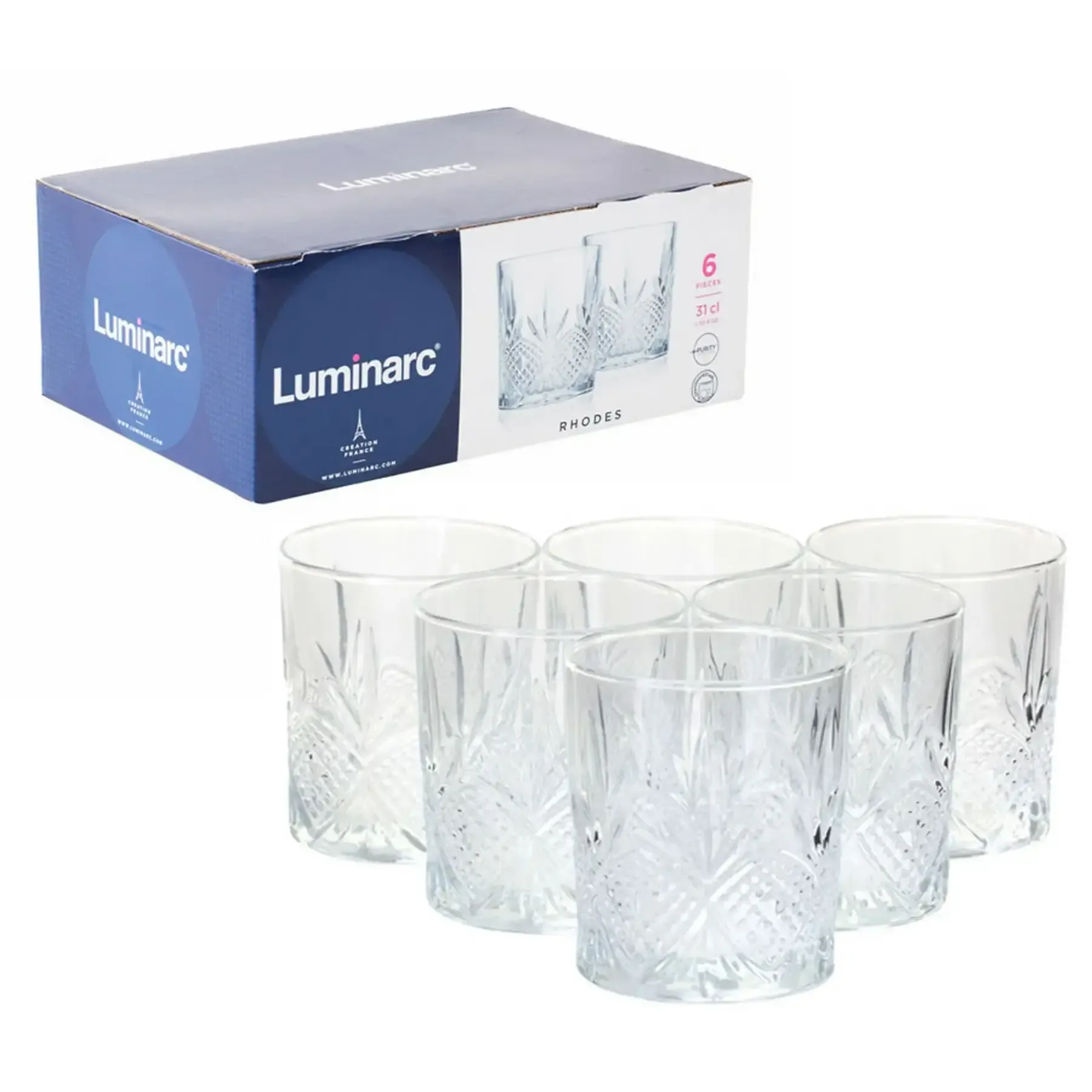 Coffret de 6 Verres à thé Rhodes 16cl