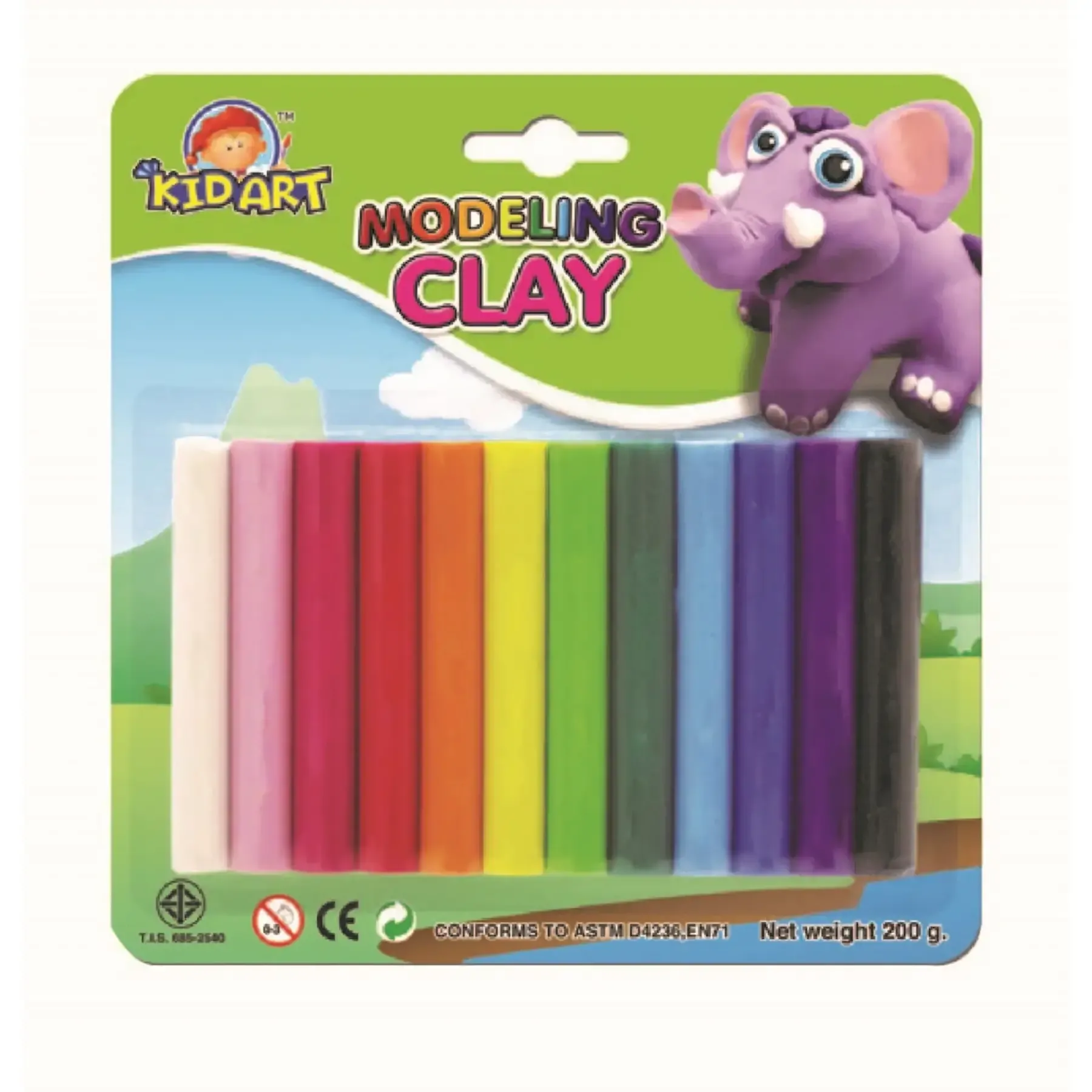 Pâte à modeler 12 couleurs assortis