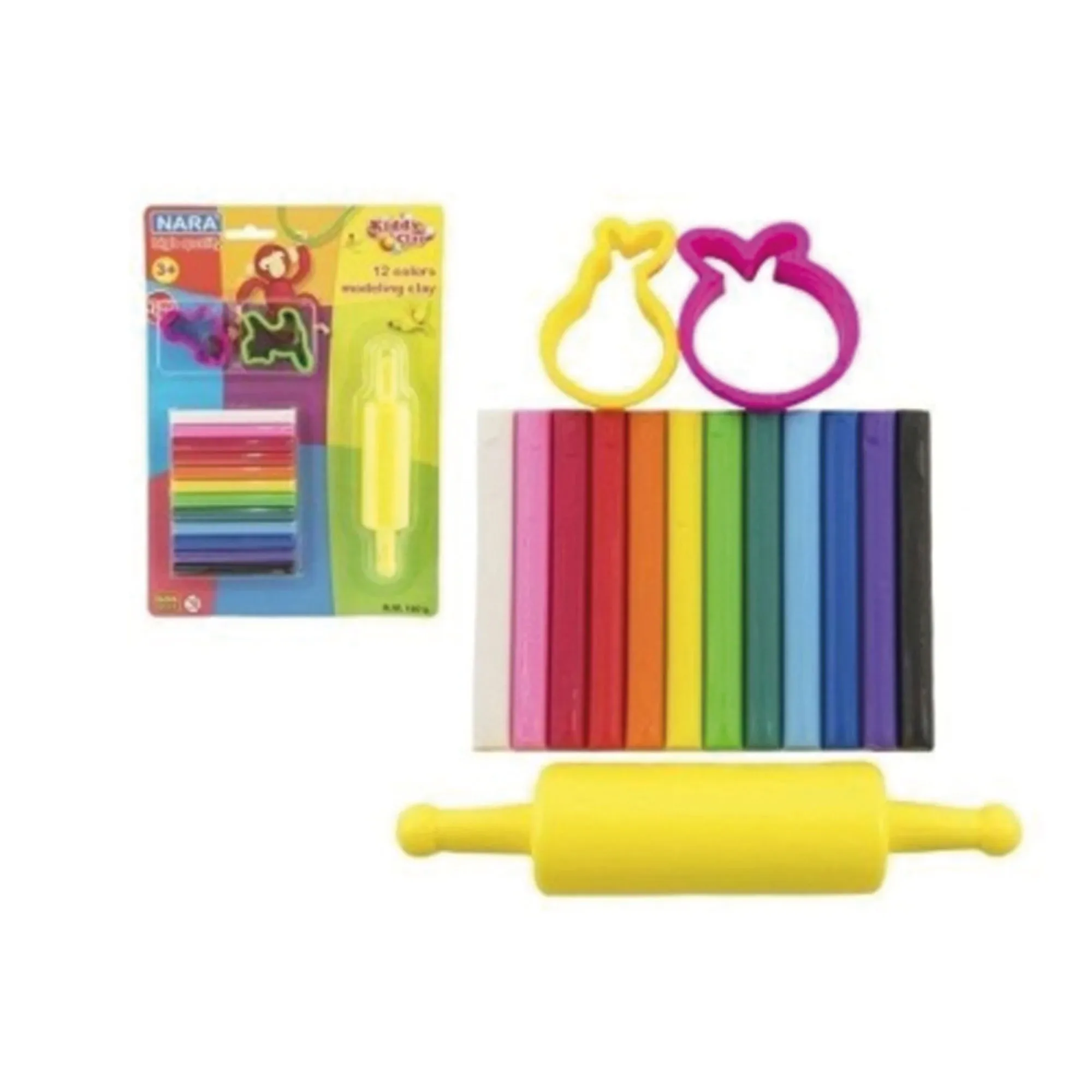 Kit de 12 bâtons pâte à modeler + accessoires