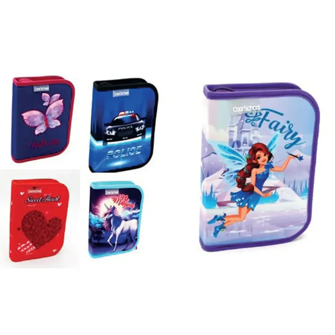 Trousse scolaire plate pour fille et garçon
