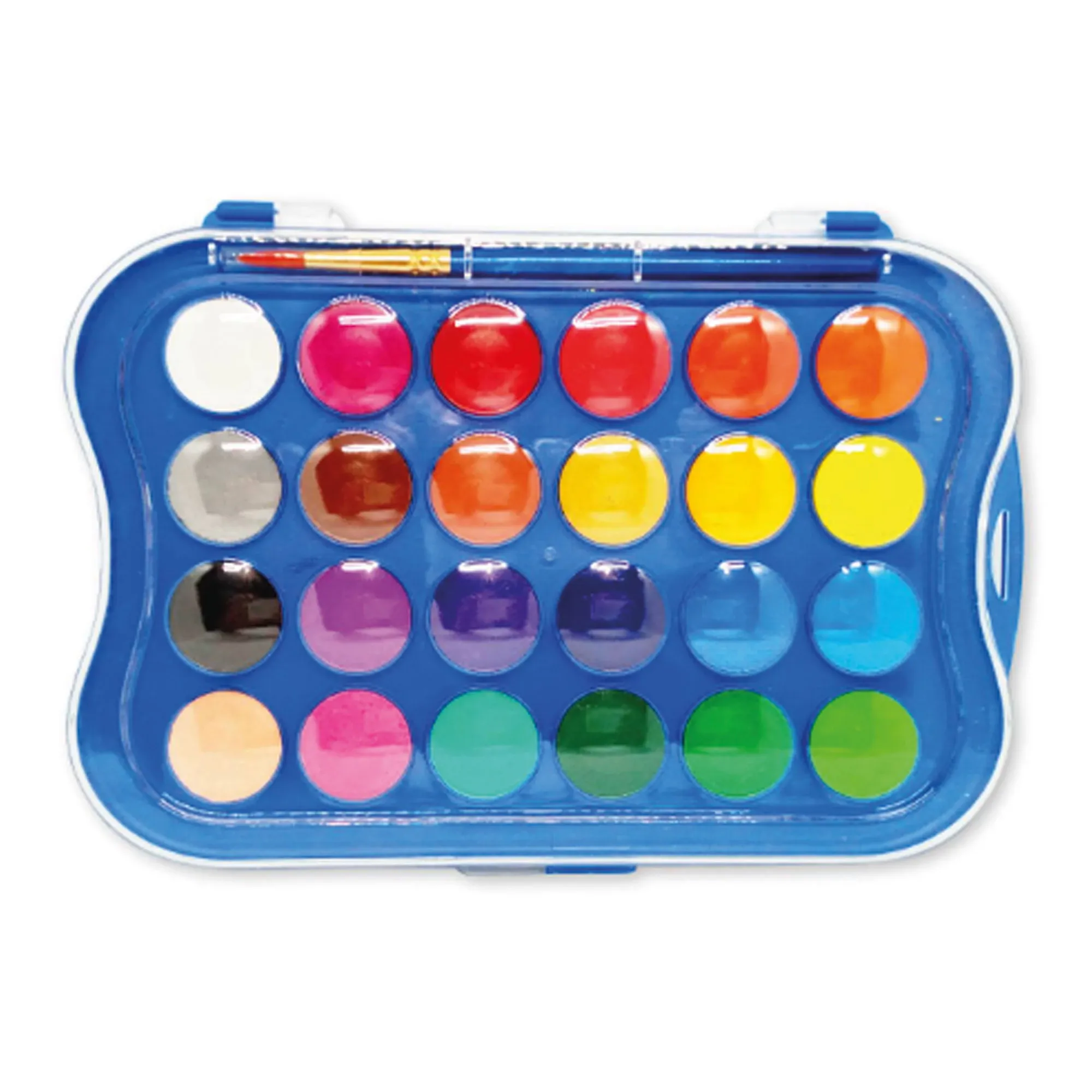 Boîte de 24 pastilles aquarelles + pinceau peinture