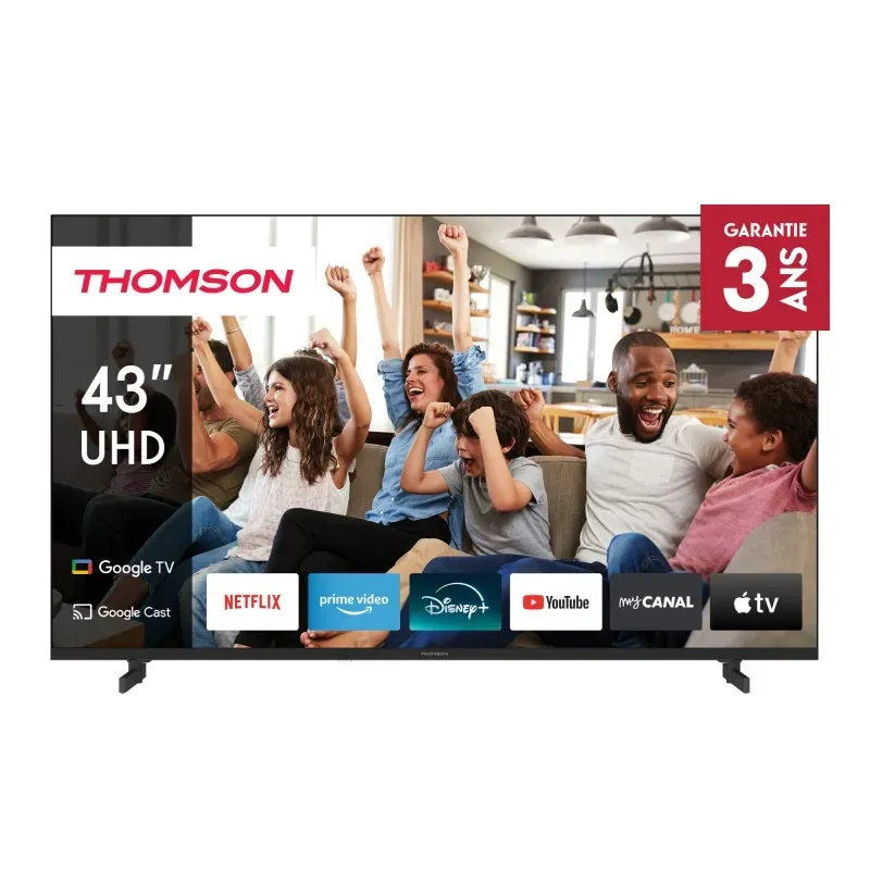 Téléviseur 43" 4K UHD Side feet Google TV Noir - Google