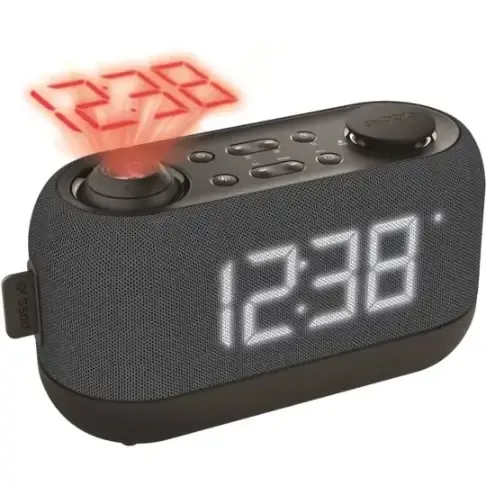 Radio réveil à projection noir