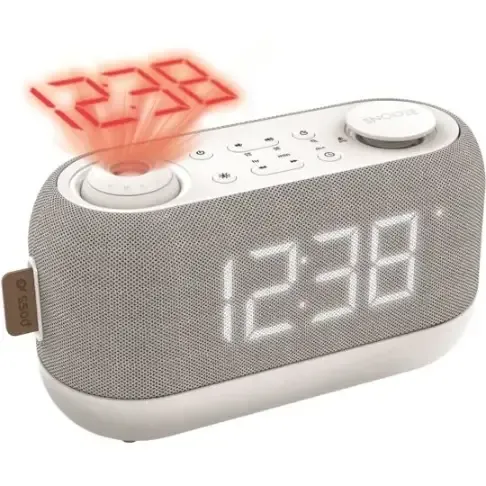 Radio réveil à projection blanc