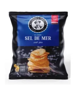 Chips de pomme de terre naturelle au sel de mer