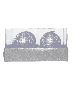 Lot de 4 Bougies fantaisie boule facette Argent