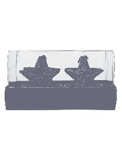 Lot de 4 Bougies étoiles noir pailleté