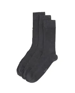 Lot de 3 paires mi-chaussettes homme anthracite en Lycra