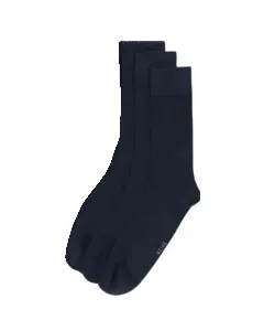 Lot de 3 paires mi-chaussettes homme marine unies en Lycra