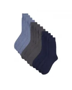 Lot de mi-chaussettes homme marine unie en coton