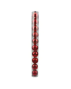 Tube de 10 boules Rouges mattes et Brillantes