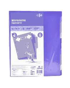 Lot de 12 Intercalaires plastique - A4