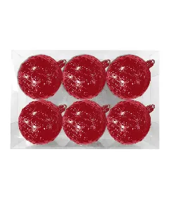 Lot de 6 Boules Rouge