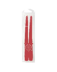 Boite de 2 Bougies Flambeaux Rouge foncé