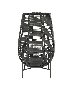 Lanterne solaire rattan avec pied