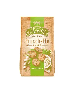 Bruschette chips ognion et crème acidulée