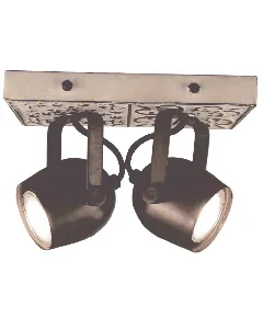 Plafonnier 2x6W GU10 acier noir Lapas Luxa Lighting BRILLANT