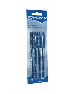 lot de 4 stylos schneider rouge, noir, vert et bleu.