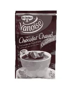 Préparation de chocolat chaud caramel