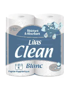 Papier hygiénique blanc 2 plis Clean