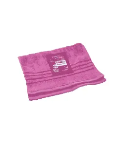 Serviette de toilette bordée bois de rose LYNDA HOME