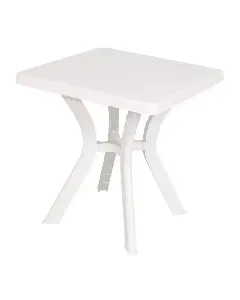 Table de jardin plastique blanche 70x70cm