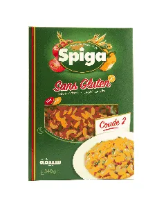 pates coudes spiga n°2 sans gluten - Paquet de 340 g
