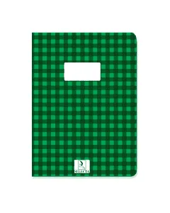 Cahier 17x22cm polypro carreaux verts