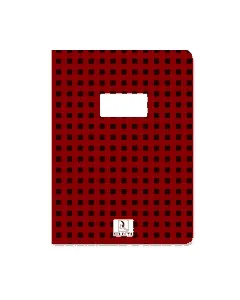 Cahier 17x22cm polypro carreaux rouges