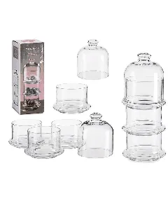 Bocal chocolats transparent empilable en verre